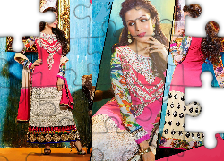 Kobieta, Strój, Makijaż, Biżuteria