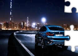 Samochód, BMW, X4, Miasto, Dubaj, Noc