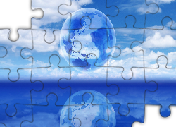 Grafika, Planeta, Ziemia, Odbicie, Błękitne