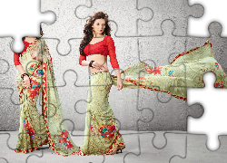 Kobieta, Strój, Sari, Biżuteria