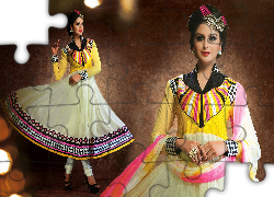 Kobieta, Strój, Makijaż, Biżuteria