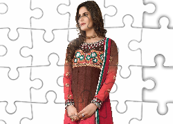 Kobieta, Strój, Makijaż, Biżuteria