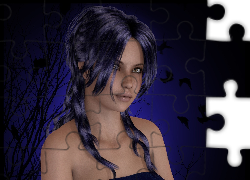 Dziewczyna, Portret, Grafika