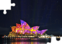 Australia, Sydney, Sydney Opera House, Miasto, Noc