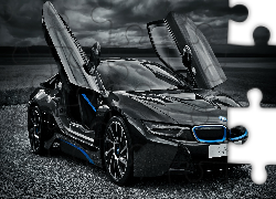 Czarne, BMW, i8