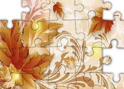 Grafika, Jesienne, Liście