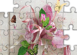 Róża, Kwiat, Motyl, Motyle
