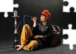 Kobieta, Moda, Styl, Fajka, Wodna, Shisha