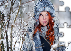 Kobieta, Czapka, Zima