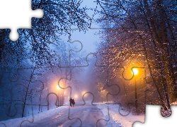 Para, Park, Latarnie, Zima