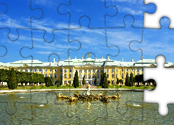 St. Petersburg, Rosja, Fontanna, Pałac