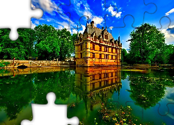 Zamek w Azay le Rideau, Azay, Francja, Rzeka Indre