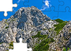 Góry, Drzewa, Niebo, Chmury