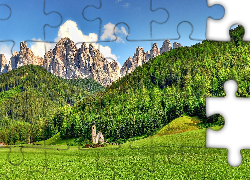 Krajobraz, Góry, Las, Chmury, Niebo