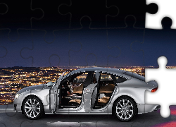 Audi A7, Sportback, Srebrne, Otwarte Drzwi