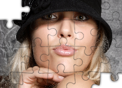 Kobieta, Twarz, Makijaż, Blondynka, Kapelusz