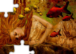 Fantasy, Kobieta, Ryby