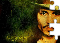 Johnny Depp,kapelusz, wąsik