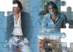 Johnny Depp,marynarka, koszula