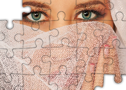 Kobieta, Oczy, Chusta