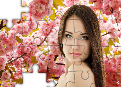 Kobieta, Kwitnące, Gałązki