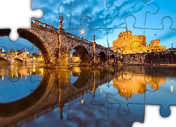 Most, Saint Angelo, Zamek, Anioła, Rzym, Włochy