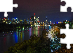 Miasto Nocą, Rzeka, Melbourne, Australia