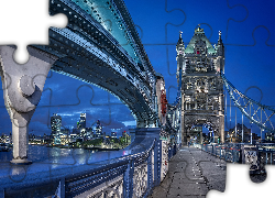 Londyn, Most, Miasto nocą, Tower Bridge