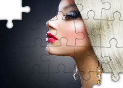 Kobieta, Makijaż, Biżuteria