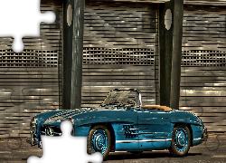 Samochód, Mercedes Convertible Roadster, Niebieski