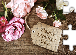 Dzień Matki, Napis, Kwiaty