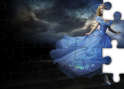 Kobieta, Niebieska, Suknia, Chmury, Disney
