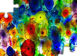Kolorowe, Sztuczne, Kwiaty, Abstrakcja