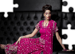 Kobieta, Strój, Biżuteria, Makijaż