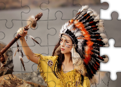 Kobieta, Azjatka, Pióropusz