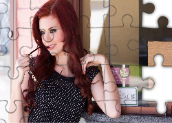 Czerwone, Włosy, Ładna, Kobieta, Karoline Kate, Modelka