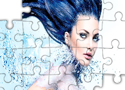 Kobieta, Spojrzenie, Woda