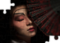 Gejsza, Wachlarz, Kobieta