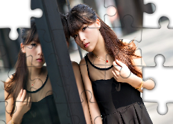 Kobieta, Lustro, Odbicie