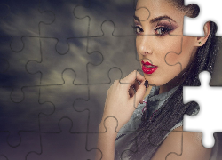 Kobieta, Makijaż, Twarz