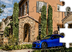 Dom, Niebieskie, Subaru, Samochód