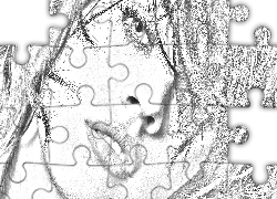 Dziewczyna, Portret, Rysunek