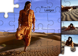 Heath Ledger,pomarańczowy strój, pustynia