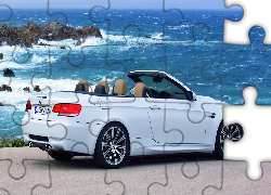Białe, BMW M3 E93, Kabriolet, Morze, Skały