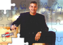 George Clooney,martini, czarny strój