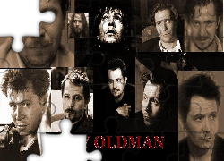 Gary Oldman,krótkie włosy, ciemne oczy
