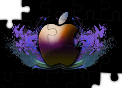 Logo, Apple, Fioletowa, Grafika