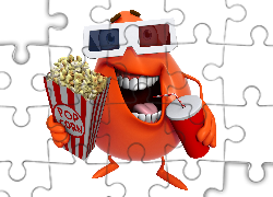 Ludzik, Pop Corn, Coca Cola, Okulary