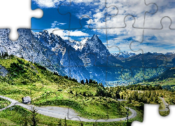 Góry, Lasy, Drogi, Polany, Dom, Szwajcaria