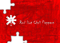 Red Hot Chili Peppers,znaczek , czerwone tło